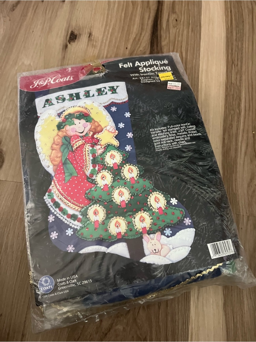 J&P Coats Christmas Stocking Felt Kit  Applique Ashley Star #28137  Vintage